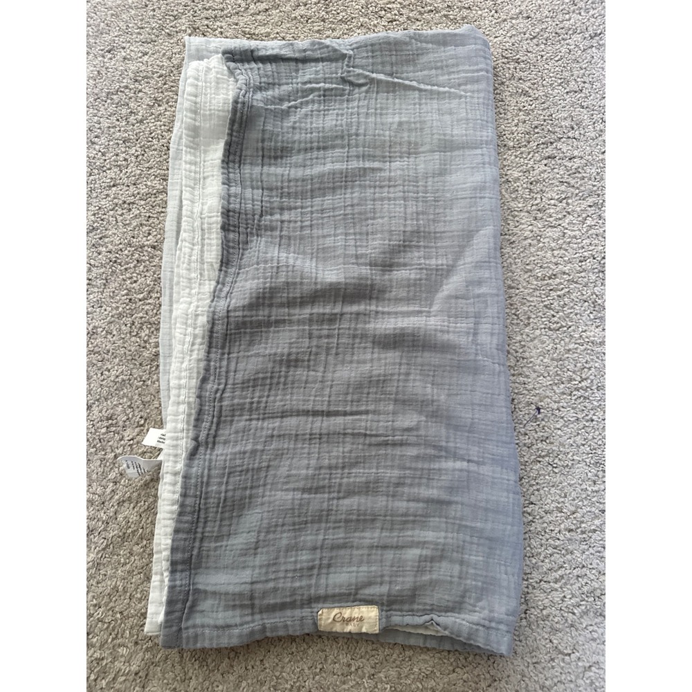 Crane Baby Grey Ombre Cotton Muslin Swaddle Blanket Gauze Stroller Cover 36x45